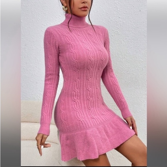 SHEIN Dresses & Skirts - Shein L Pink Sweater Dress 0014